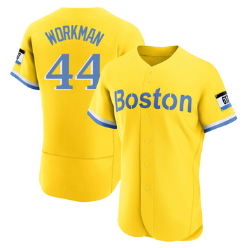 Men's Boston Red Sox 44 Brandon Workman Gray Road Jersey - Bluefink