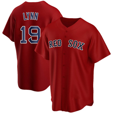 Men's Mitchell and Ness Boston Red Sox #19 Fred Lynn Replica White  Throwback MLB Jersey