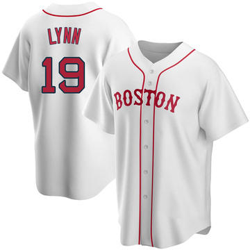 Youth Majestic Boston Red Sox #19 Fred Lynn Authentic White Home Cool Base  MLB Jersey