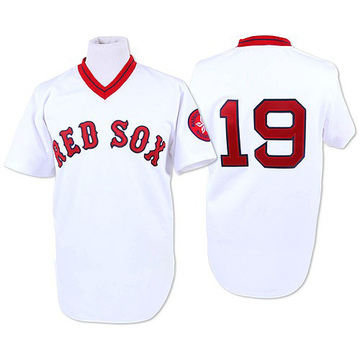 Youth Majestic Boston Red Sox #19 Fred Lynn Authentic White Home Cool Base  MLB Jersey