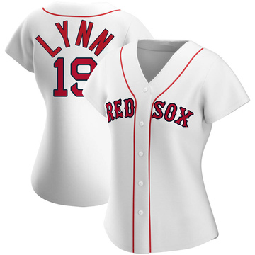 Women's Majestic Boston Red Sox #19 Fred Lynn Replica Navy Blue Alternate  Road MLB Jersey