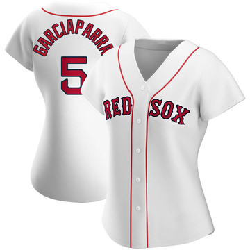 Women's Majestic Boston Red Sox #5 Nomar Garciaparra Authentic White Home  MLB Jersey